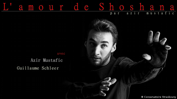 Plakat für das Theaterstück L’amour du Shoshana von Azir Mustafic (Conservatoire Strasbourg)