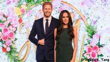 Großbritannien, London: Royale Hochzeit: Prinz Harry und Meghan Markle als Wachsfiguren bei Madame Tussauds