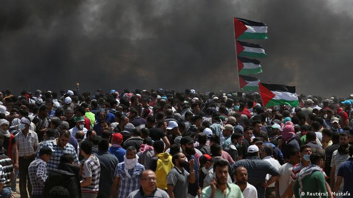 Israel, Gaza: Palästinenser demonstrieren gegen den Umzug der US Botschaft nach Jerusalem