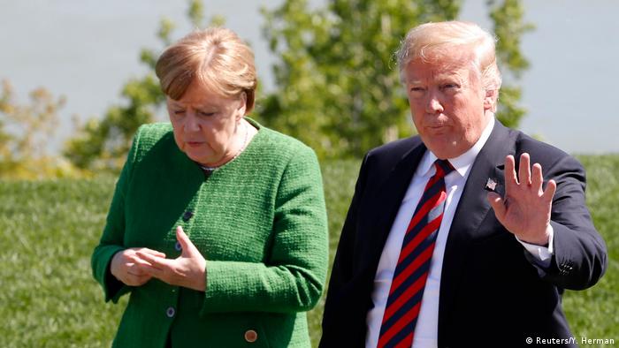 Donald Trump and Angela Merkel (Reuters/Y. Herman)