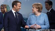Kanada G7 Gipfel in Charlevoix Macron und Merkel