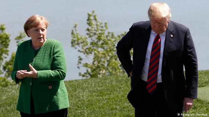 Angela Merkel und Donald Trump G7 Gipfel (Reuters/Y. Herman)