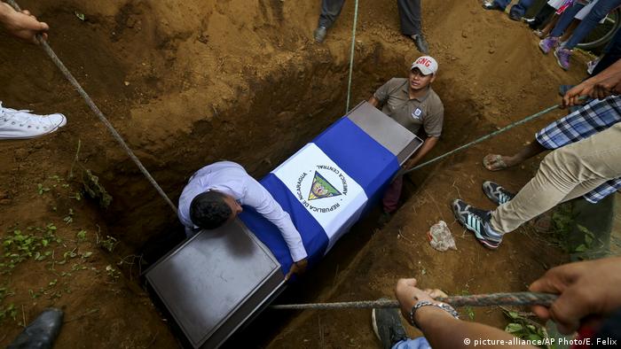 Un manifestante ucciso viene sepolto. Credits to: AP.