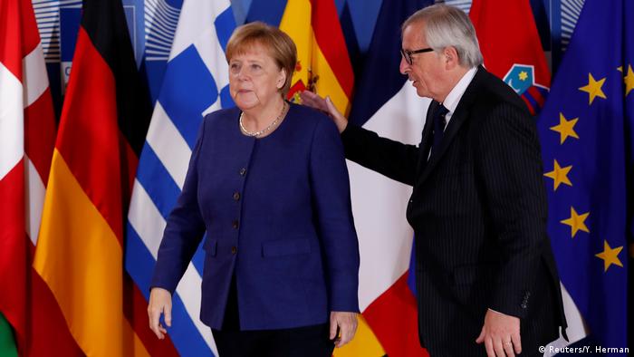 Belgien Brüssel - Angela Merkel und Jean-Claude Juncker (Reuters/Y. Herman)
