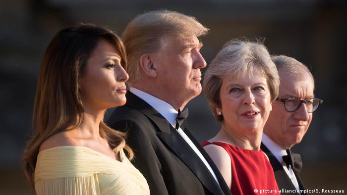 Großbritannien | May empfängt Trump zu Galadinner in Blenheim Palace (picture-allianc/empics/S. Rousseau)