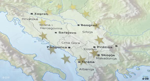 Harta statelor din Balcanii de Vest(DW)