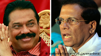 Mahinda Rajapaksa and Maithripala Sirisena (left)