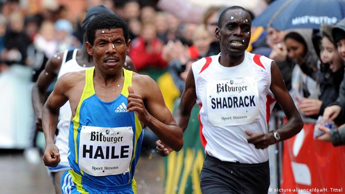 Ethiopian runner Haile Gebrselassie at the Berlin marathon (Harald Tittel dpa/lrs)