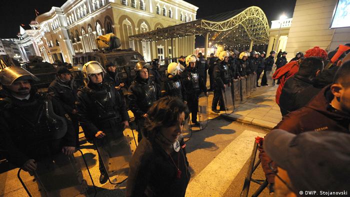 Mazedonien Protest vor dem Verfassungsgericht in Skopje