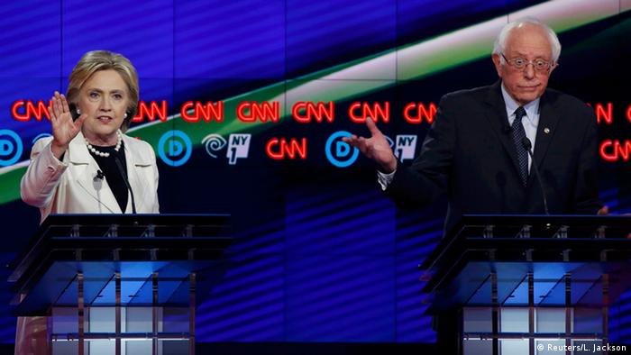 USA Vorwahlen TV Debatte Clinton Sanders