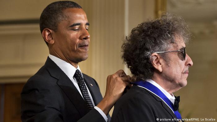 USA Barack Obama und Bob Dylan in Washington