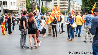 Anti-Regierungsproteste in Skopje Mazedonien. 
