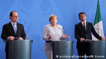 Deutschland Berlin PK Merkel Renzi und Hollande