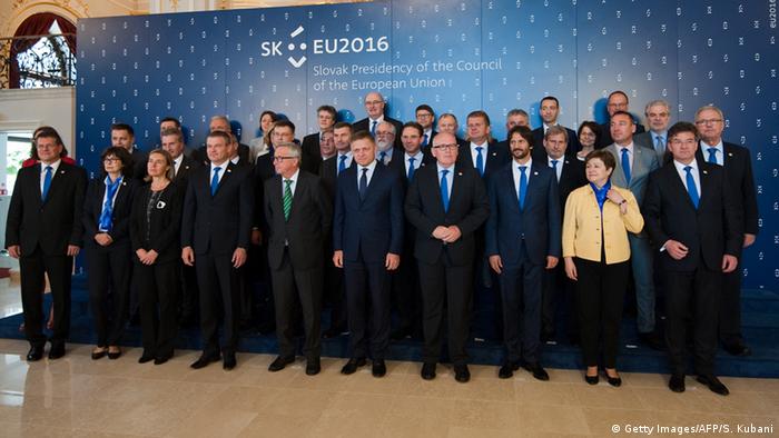 EU Slowakei Ratspräsidentschaft Gruppenfoto