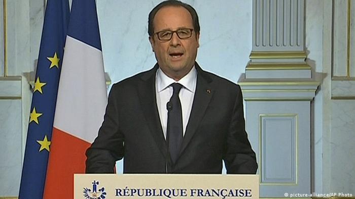 Frankreich Anschlag Präsident Francois Hollande Fernsehansprache
