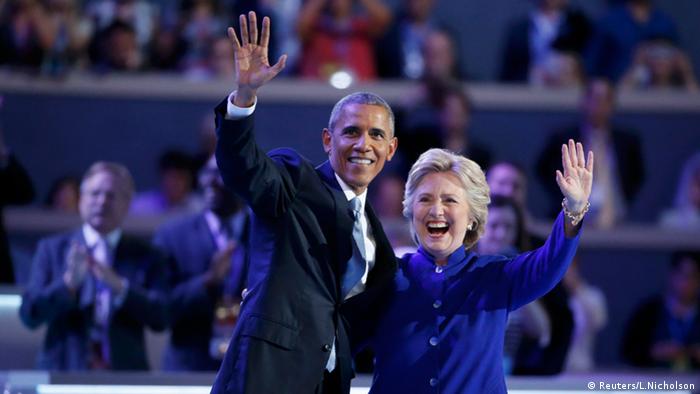 Barack Obama und Hillary Clinton Democratic National Convention USA Rede 