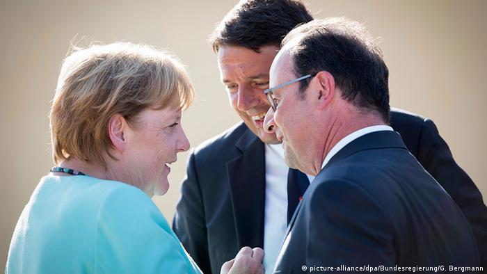 Italien Dreiergipfel zwischen Merkel, Holland und Renzi