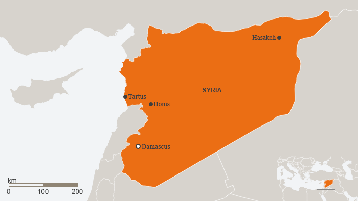 Karte Syrien Tartus Hasakeh Homs Englisch