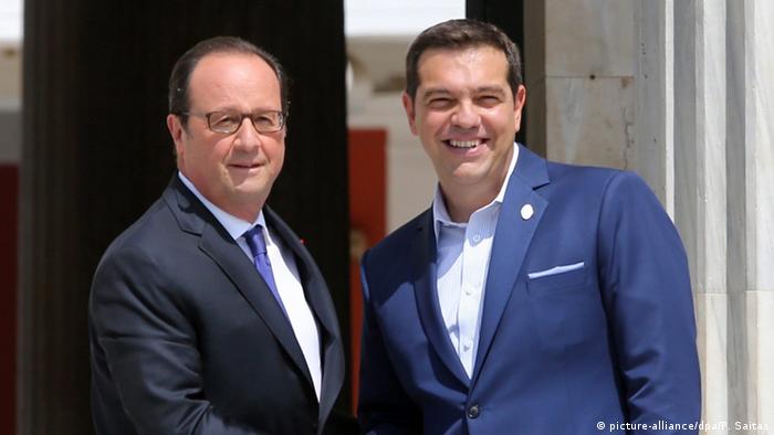 Griechenland Athen - Gipfeltreffen der Mittelmehrländer - Francois Hollande und Alexis Tsipras