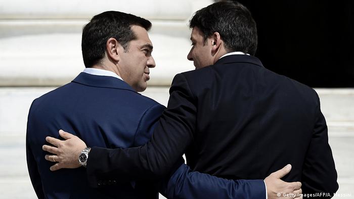 Griechenland Athen - Gipfeltreffen der Mittelmeerländer Tsipras und Renzi 