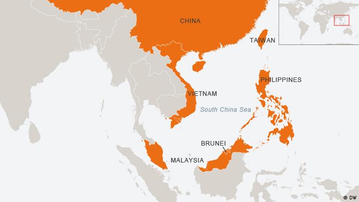 Karte Südchinesisches Meer Englisch