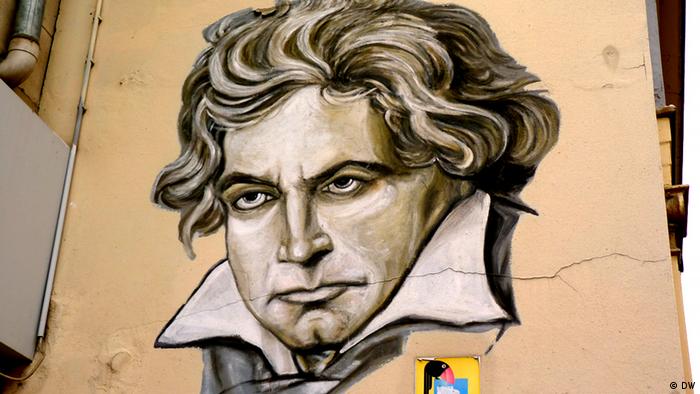 Grafite com o rosto de Beethoven 