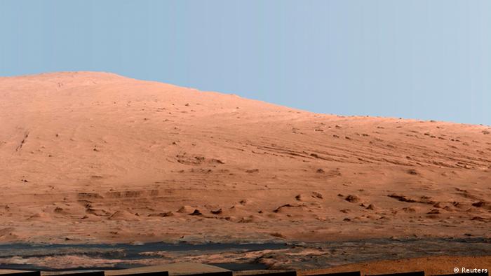 A picture showing part of Mount Sharp on Mars