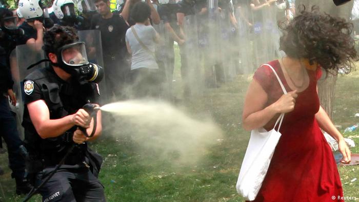 This is a photograph that has become a symbol of protest in Turkey.