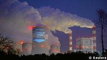 Polen Umwelt Greenpeace Aktion vor Kohlekraftwerk Belchatow