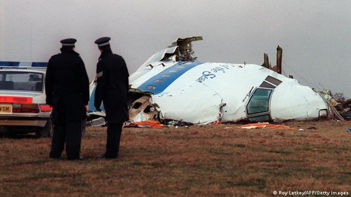 Crash of a jumbo over the small town of Lockerbie in Scotland