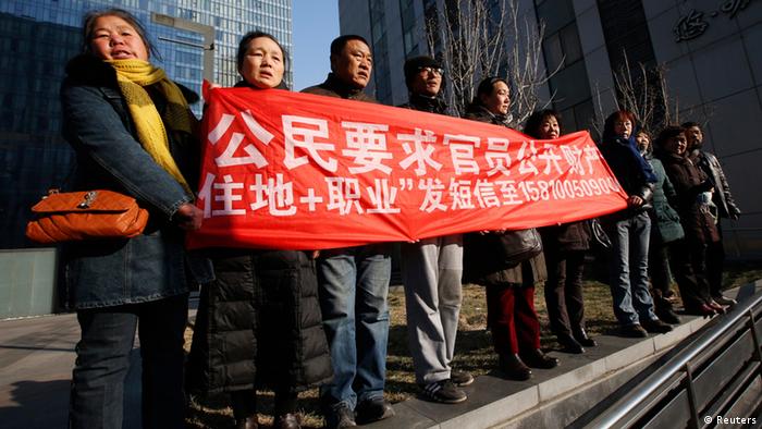 Unterstützer von Xu Zhiyong Bürgerrechtler in China 22.01.2014 (Reuters)