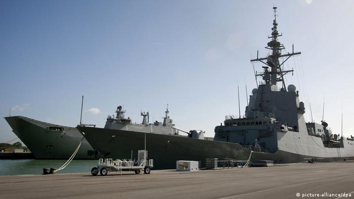 Destroier USS Donald Cook em sua base na Espanha