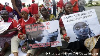 Nigeria Demos Mädchen Entführung 05.05.2014 Lagos (Pius Utomi Ekpei/AFP/Getty Images)