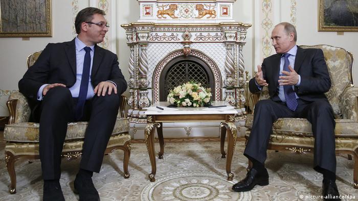Vucic bei Putin 08.07.2014 (picture-alliance/dpa)