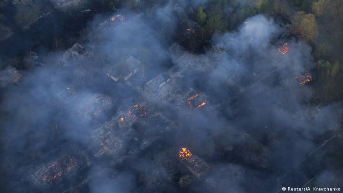 Лесной пожар в Чернобыльской зоне отчуждения в 2015 году