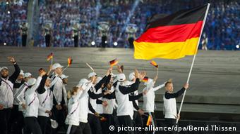 Немецкая делегация на церемонии открытия Европейских игр в Баку в июне 2015 года