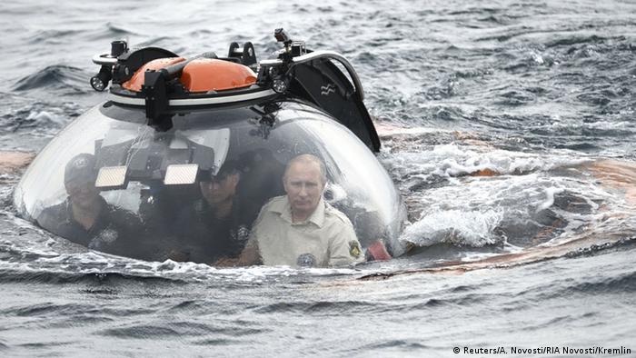   Russian President Vladimir Putin is seen inside a research bathyscaphe 