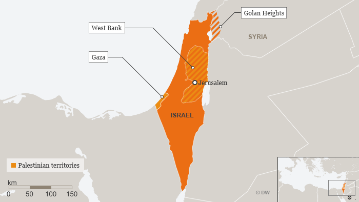 Map showing Golan Heights