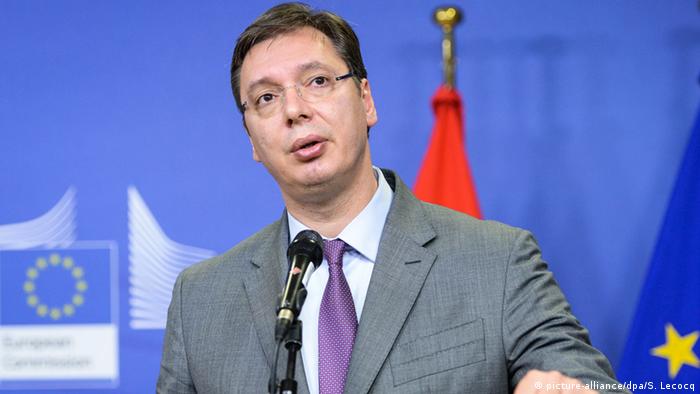Serbien Premierminister Aleksandar Vucic (picture-alliance/dpa/S. Lecocq)
