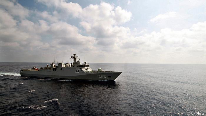UN Friedenstruppen Schiff vor der libanesischen Küste