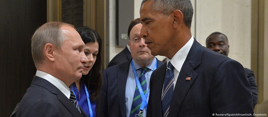 Obama com Putin durante a cúpula do G20 em setembro: "Corte isso", teria dito o presidente americano
