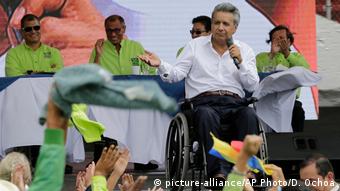Ecuador Wahlen Lenin Moreno, Präsidentschaftskandidat (picture-alliance/AP Photo/D. Ochoa)