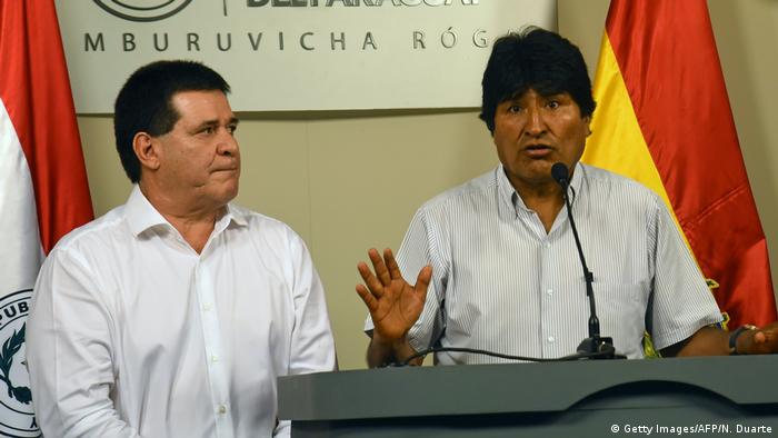 Paraguay Horacio Cartes und Evo Morales (Getty Images/AFP/N. Duarte)