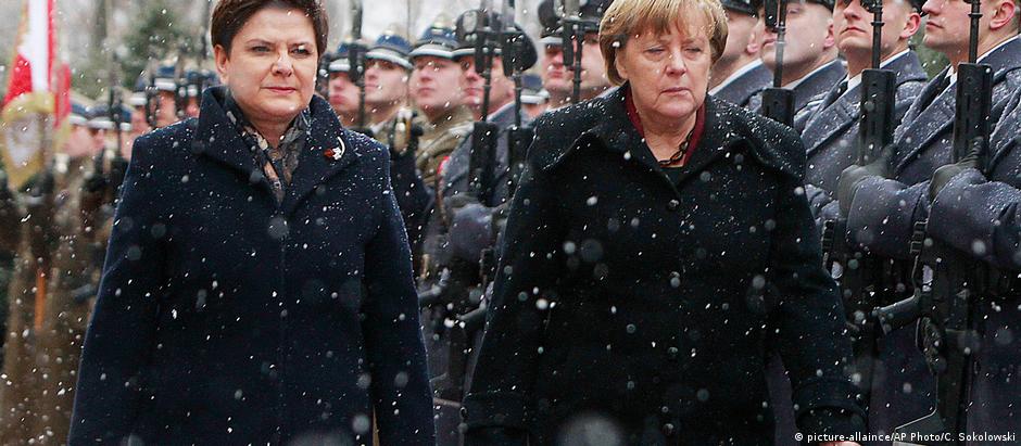 Szydlo recebeu Merkel em Varsóvia