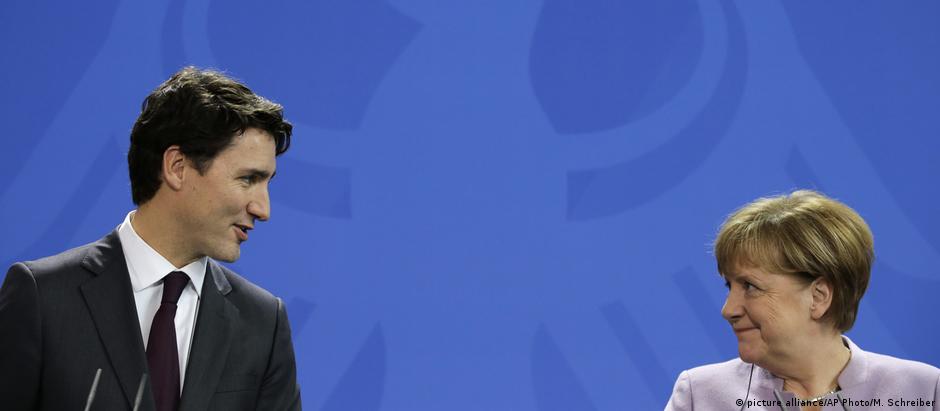 Trudeau e Merkel acreditam que o Ceta deverá servir de exemplo para acordos semelhantes no futuro