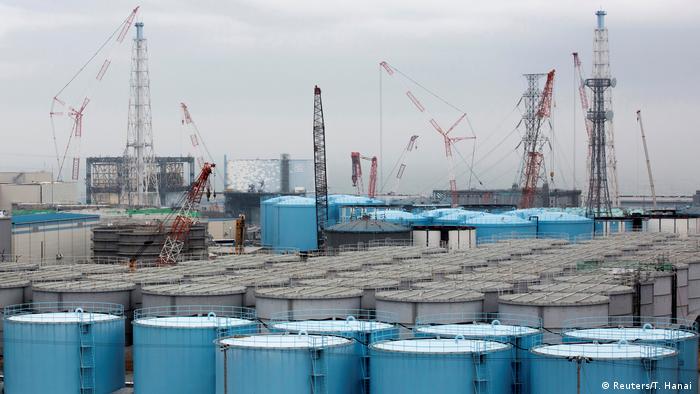 Tanques para água residual de Fukushima