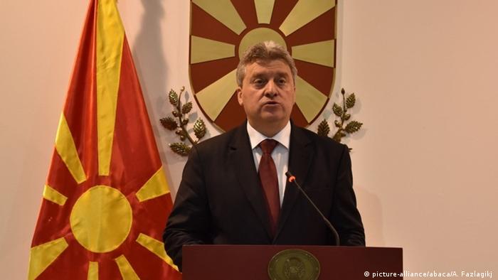 Mazedonian Präsident Gjorge Ivanov PK (picture-alliance/abaca/A. Fazlagikj )