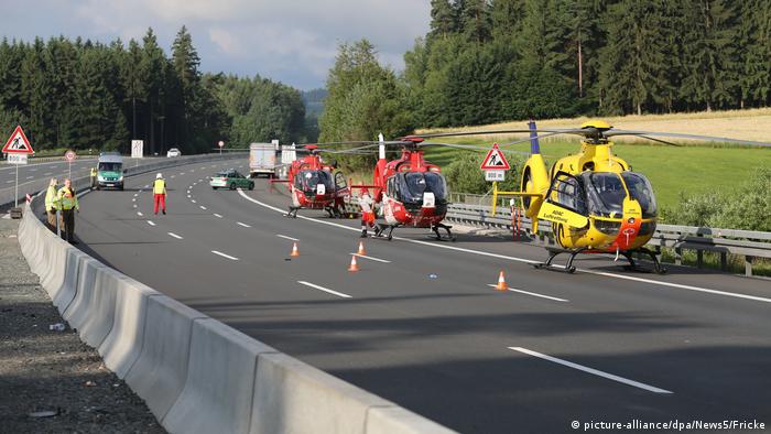 Autopista A 9 cerca de Münchberg, Baviera, luego del accidente. (3.07.2017)