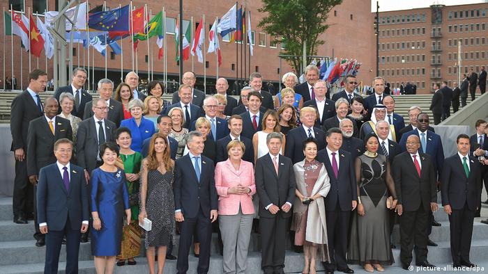 Líderes del G-20 reunidos el pasado año en Hamburgo. (picture-alliance/dpa)