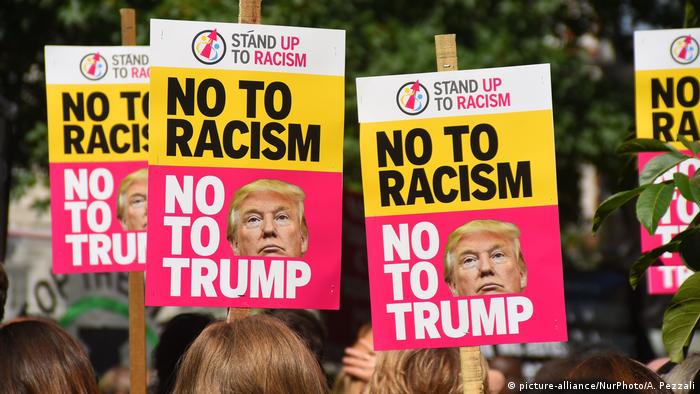 Manifestación anti-Trump frente a Embajada de EE.UU. en Londres